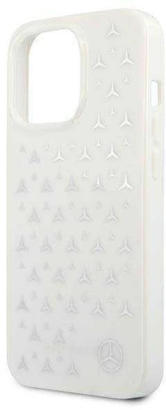 Mercedes MEHCP13XESPWH Apple iPhone 13 Pro Max 6,7″ baltos spalvos kietas dėklas Sidabrinis Stars Pattern