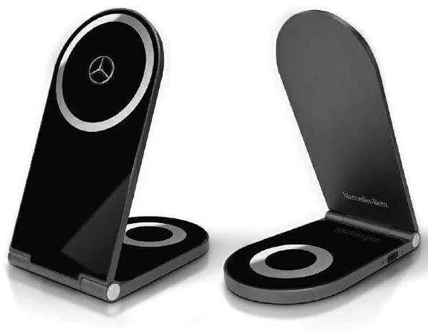 Mercedes Foldable Belaidis įkroviklis 2-in-1 MEMFBGSLK 15W juodos spalvos Sidabrinis Star MagSafe