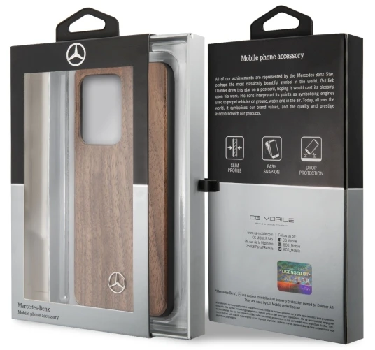 Mercedes MEHCS69VWOLB S20 Ultra G988 kietas dėklas rudos spalvos Wood Line Walnut