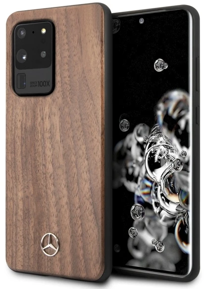 Mercedes MEHCS69VWOLB S20 Ultra G988 kietas dėklas rudos spalvos Wood Line Walnut
