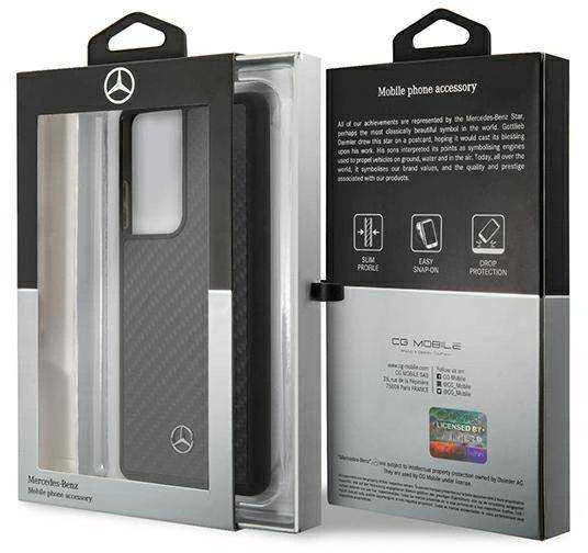 Mercedes Benz Samsung Galaxy S21 Ultra Mercedes Carbon dėklas Dynamic Line (MEHCS21LRCABK) juodos spalvos