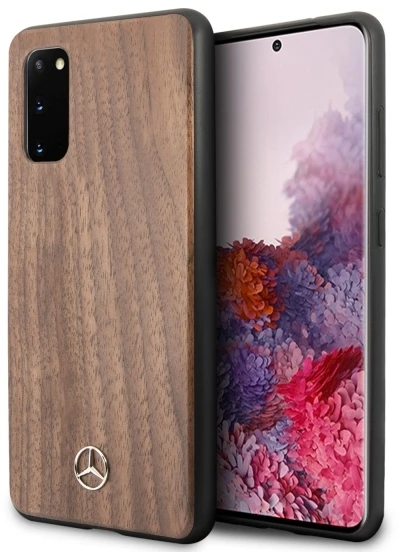 Mercedes MEHCS62VWOLB S20 G980 kietas dėklas rudos spalvos Wood Line Walnut