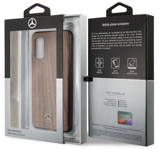 Mercedes MEHCS62VWOLB S20 G980 kietas dėklas rudos spalvos Wood Line Walnut