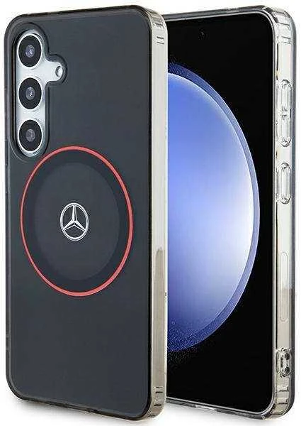 Mercedes MEHMS24S23HUORK S24 S921 juodos spalvos kietas dėklas Double Layer with Raudona MagSafe
