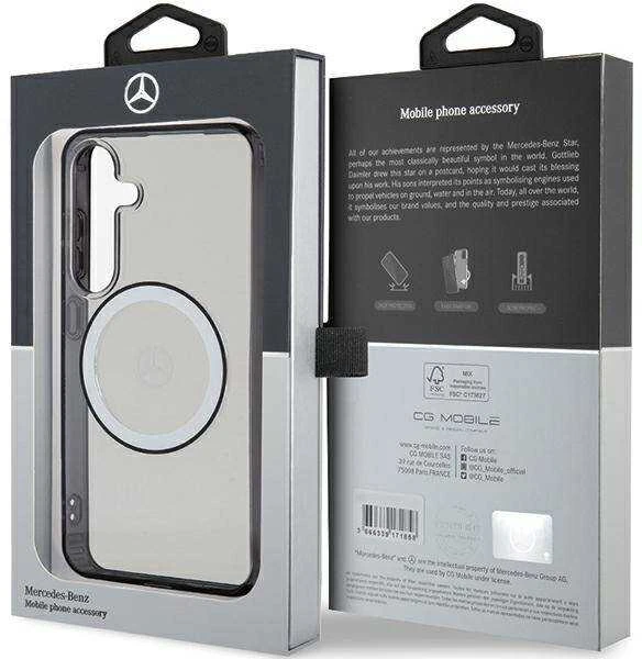 Mercedes MEHMS24S23HUOKC S24 S921 skaidrus kietas dėklas Printed Logo MagSafe