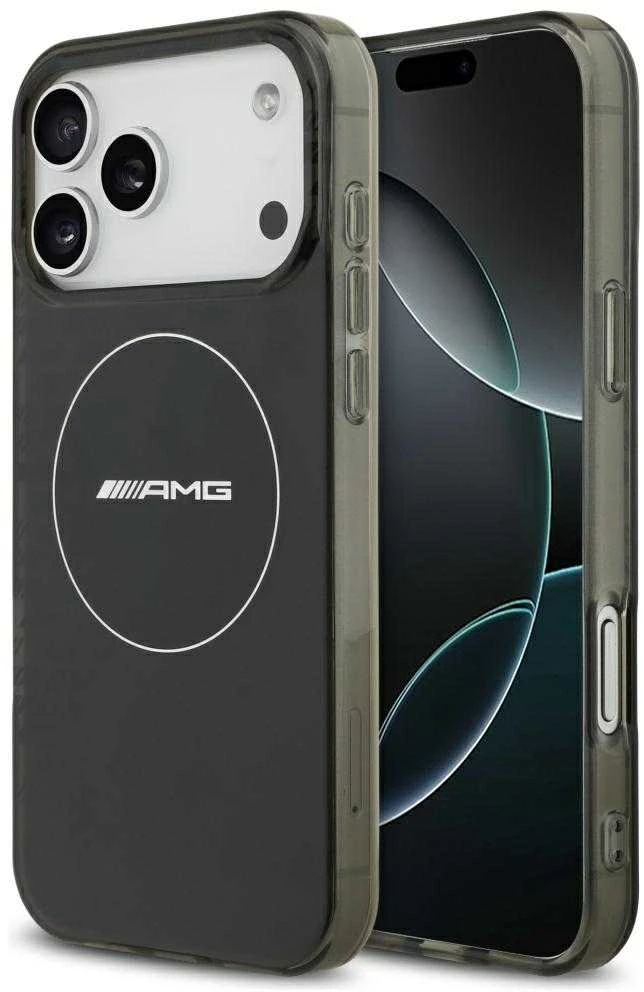 Mercedes Dėklas AMG Double Layer Transparent Smocked MagSafe for Apple iPhone 17 Pro Max juodos spalvos