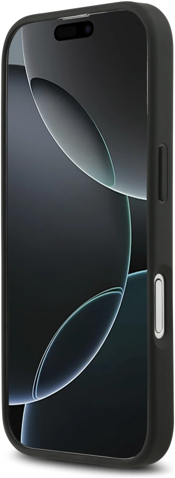 Original dėklas MERCEDES Leather Large Laurel Leave MagSafe skirtas Apple iPhone 17 juodos spalvos