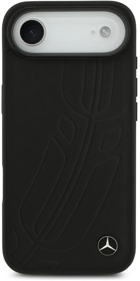 Mercedes Leather Large Laurel Leave MagSafe dėklas Apple iPhone Air juodos spalvos