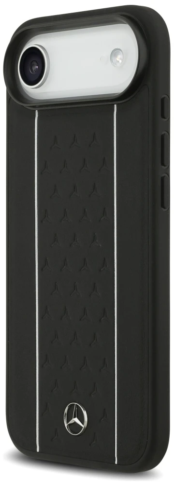 Mercedes Leather Star Pattern Stripes MagSafe dėklas skirtas iPhone Air juodos spalvos