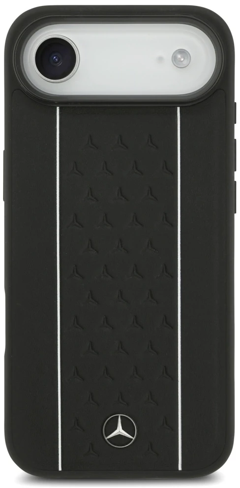 Mercedes Leather Star Pattern Stripes MagSafe dėklas skirtas iPhone Air juodos spalvos