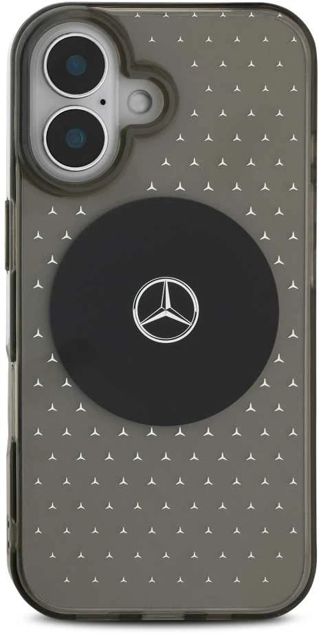 Mercedes PC/TPU Star Pattern MagSafe Apple iPhone 16 Plus dėklas telefonui juodos spalvos