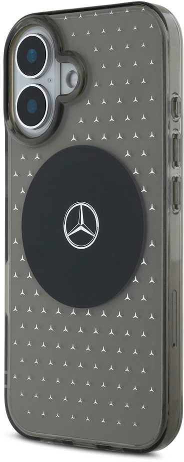 Mercedes PC/TPU Star Pattern MagSafe Apple iPhone 16 Plus dėklas telefonui juodos spalvos