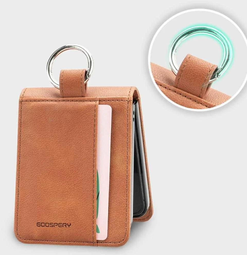 Mercury Basic Diary Dėklas Samsung Galaxy Z Flip7 Light rudos spalvos