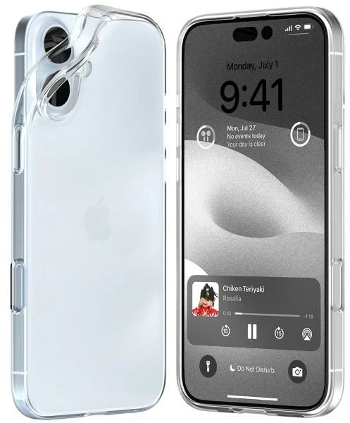 Dėklas Mercury Jelly Clear Apple iPhone 16 Plus skaidrus