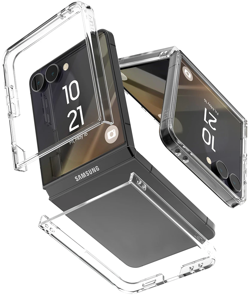 Mercury kietas PC dėklas, skirtas Samsung Galaxy Z Flip8, skaidrus