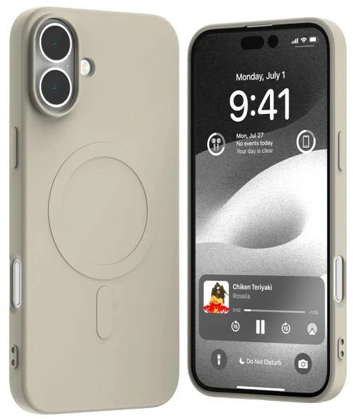 „Mercury MagSafe“ pusiau silikoninis dėklas „Apple iPhone 16 Plus 6,7"“, akmens spalvos