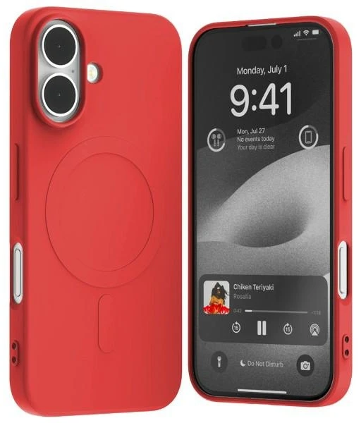 Dėklas Mercury MagSafe Semi-Silicone Apple iPhone 16 6,1″ raudonos spalvos