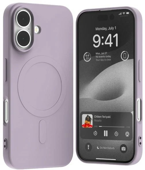 Mercury MagSafe pusiau silikoninis dėklas iPhone 16 6,1″ alyvinės spalvos