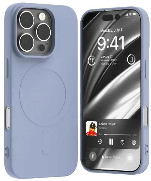 „Mercury MagSafe“ pusiau silikoninis dėklas „Apple iPhone 16 Pro 6,3"“, levandų spalvos
