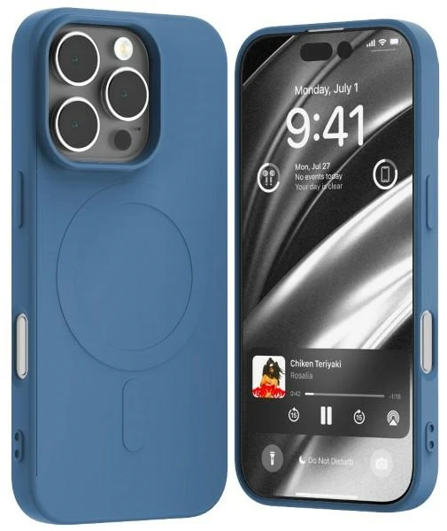 Dėklas Mercury MagSafe Semi-Silicone Apple iPhone 16 Pro 6,3″ mėlynas