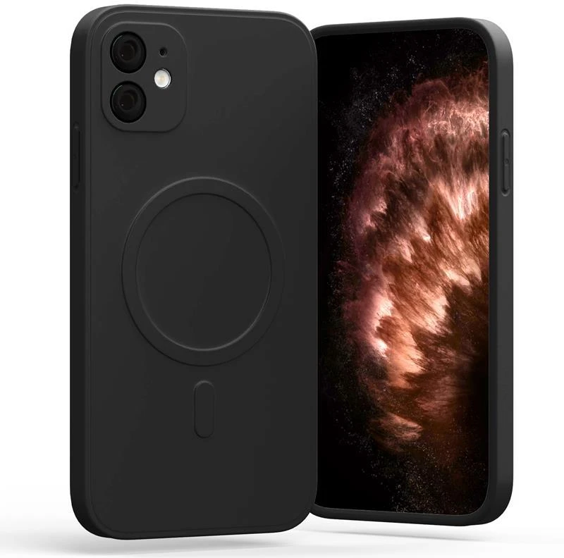 Mercury pusiau silikoninis Magsafe dėklas Samsung Galaxy A57 Juodas
