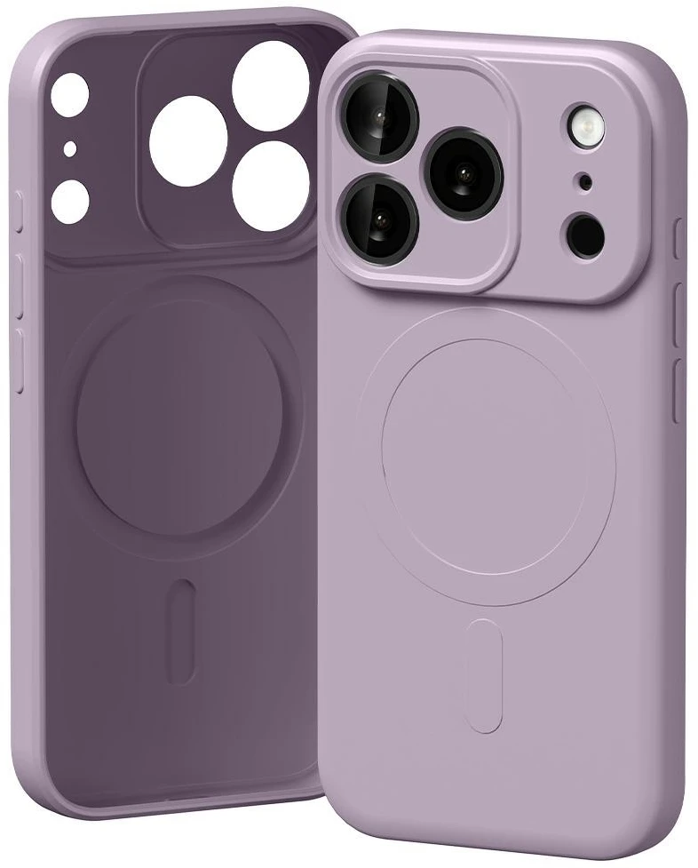 Mercury Semi-Silicone MagSafe dėklas Apple iPhone 17 Pro, lavender pilkos spalvos