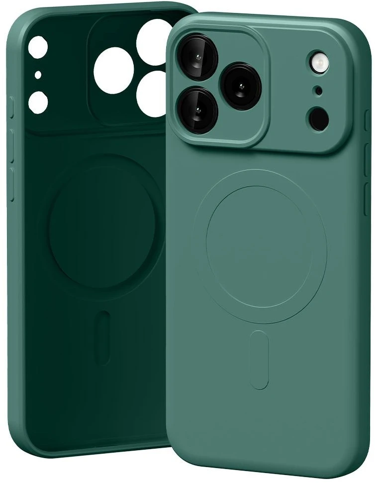 Mercury Semi-Silicone MagSafe dėklas Apple iPhone 17 Pro Max žalios spalvos