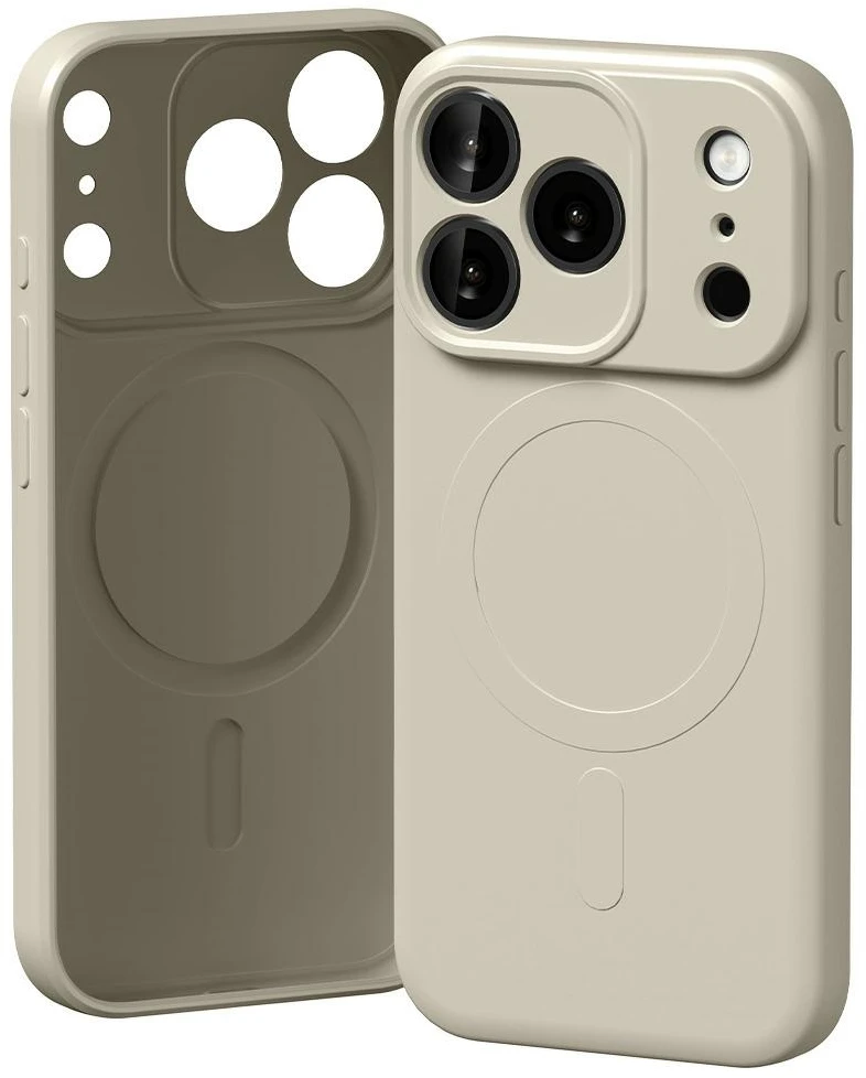 Mercury Semi-Silicone MagSafe dėklas Apple iPhone 17 Pro Stone