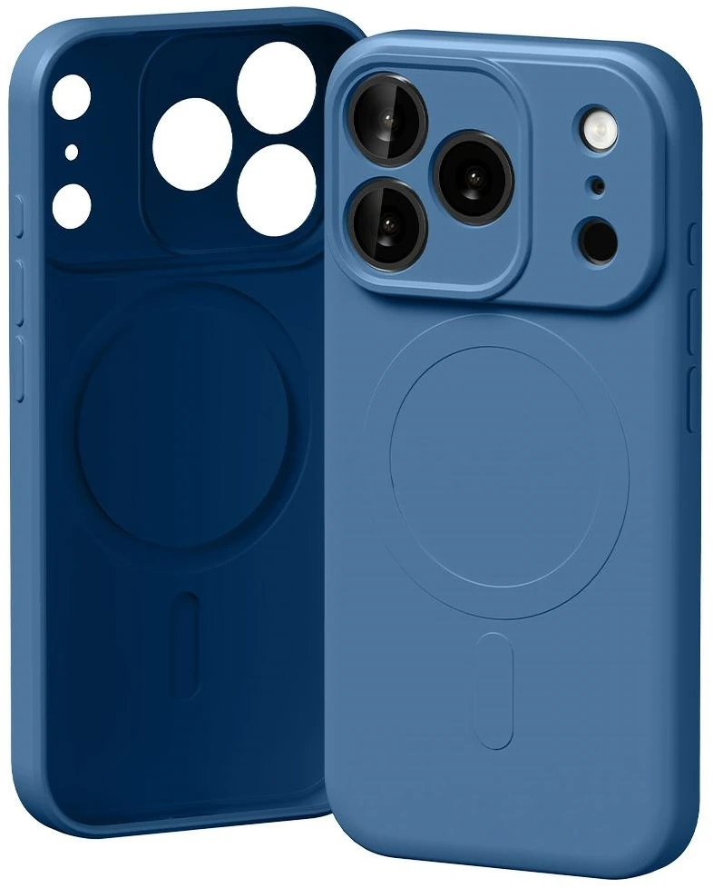 Mercury Semi-Silicone MagSafe dėklas Apple iPhone 17 Pro mėlynos spalvos