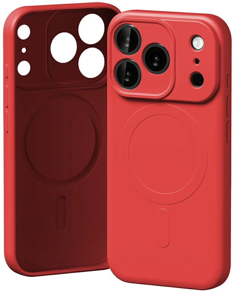 Mercury Semi-Silicone MagSafe dėklas Apple iPhone 17 Pro raudonos spalvos