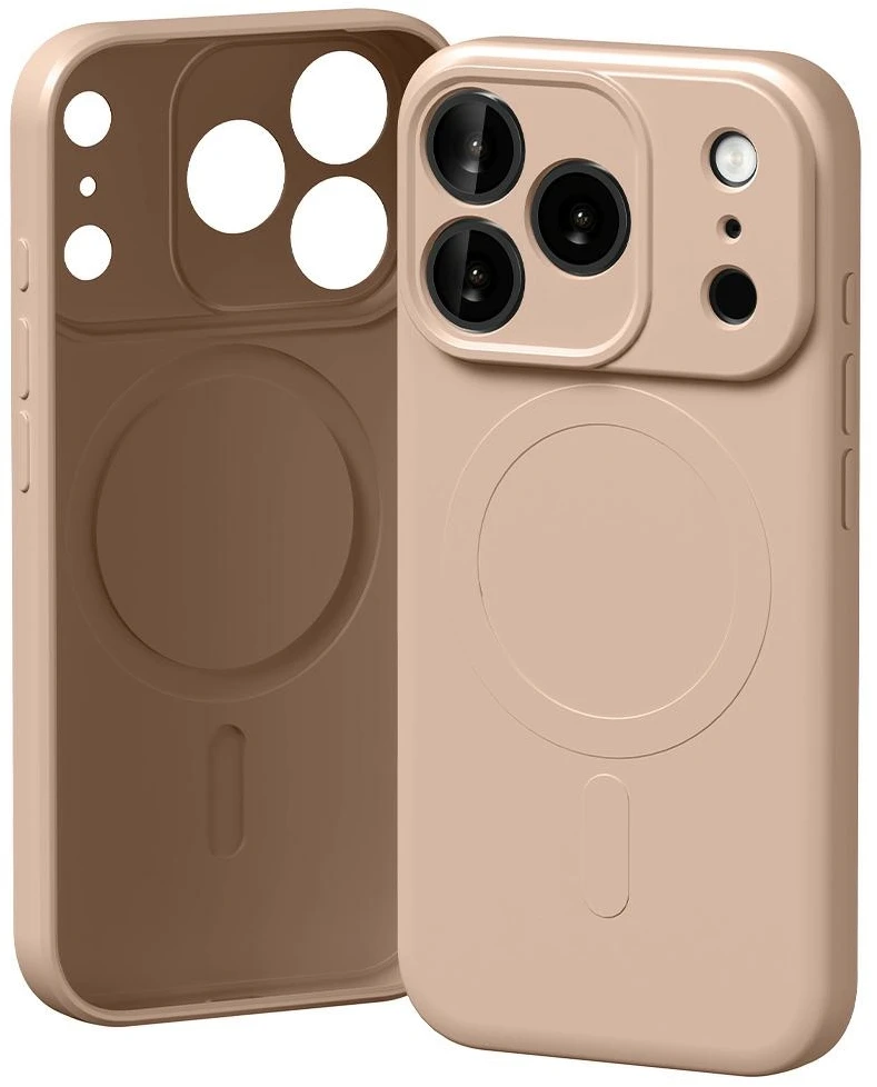 Mercury Semi-Silicone MagSafe dėklas Apple iPhone 17 Pro rožinės spalvos Sand