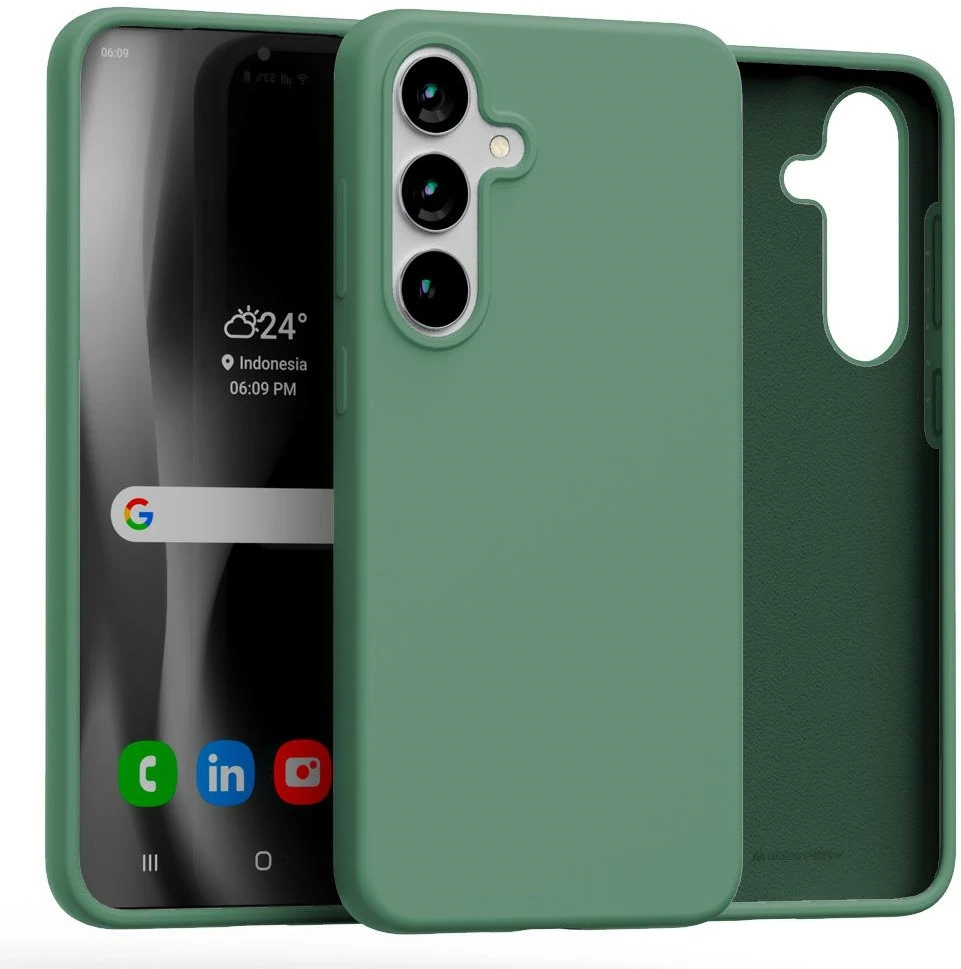 Dėklas Mercury Silikoninis dėklas Samsung S936 S25 Plus tamsiai žalias