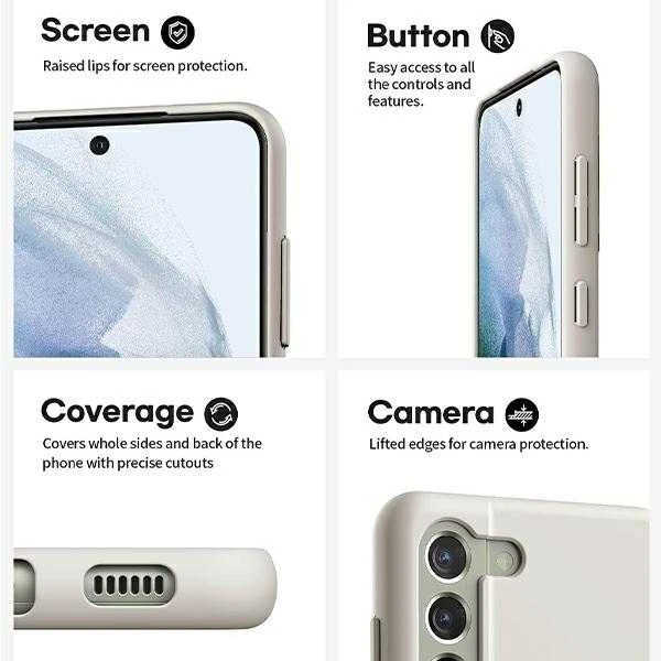 „Mercury“ silikoninis dėklas „Apple iPhone 15 Pro Max 6,7" (akmens spalvos)
