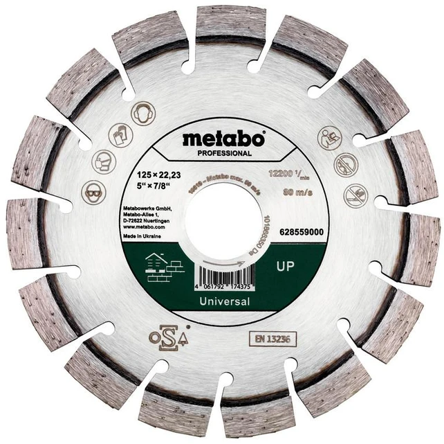 METABO DEIMANTINIS DISKAS UNIVERSALUS „PROFESSIONAL“ 125 x 22mm