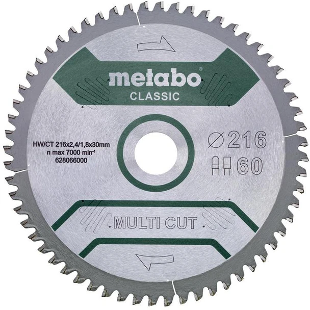 Metabo 628066000 Sägeblatt 216 x 30 60FZ