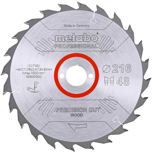 Pjovimo diskas 216x2,4/1,8x30, z48, WZ, -5°. Precision Cut., Metabo