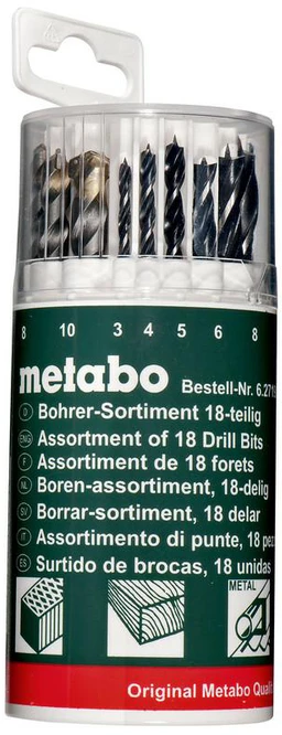 Universalių grąžtų komplektas Metabo 627190000; 18 vnt.