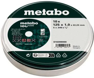 METABO PJOVIMO DISKAS METALUI 125 × 1,0 × 22mm INOX /10vnt. SKARDINĖ DĖŽUTĖ