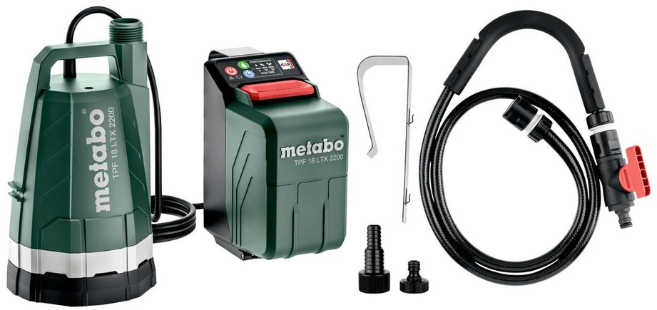 Vandens siurblys Metabo TPF 18 LTX 2200; 18 V (be akumuliatoriaus ir pakrovėjo)