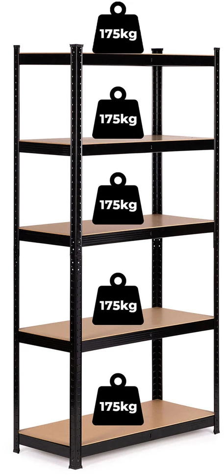 Metalinė sandėlio lentyna 180x90x40 cm rūsio garažui 5 lentynos 875 kg ModernHome