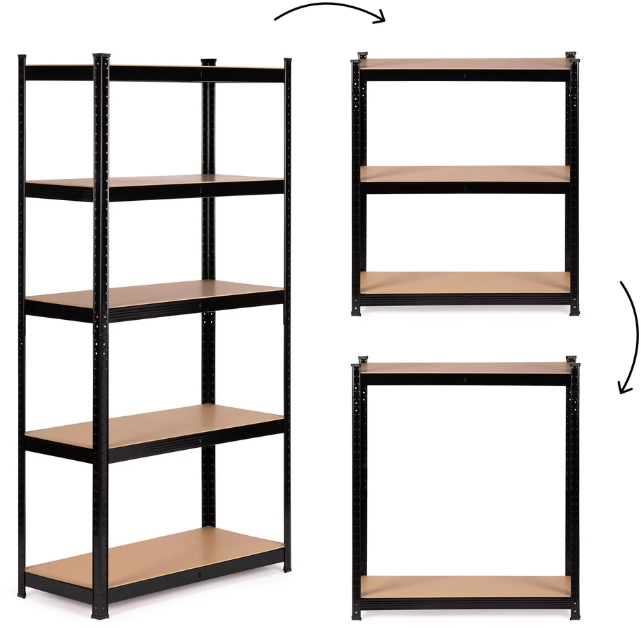 Metalinė sandėlio lentyna 180x90x40 cm rūsio garažui 5 lentynos 875 kg ModernHome