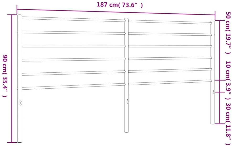 Metalinis galvūgalis, baltos spalvos, 180cm
