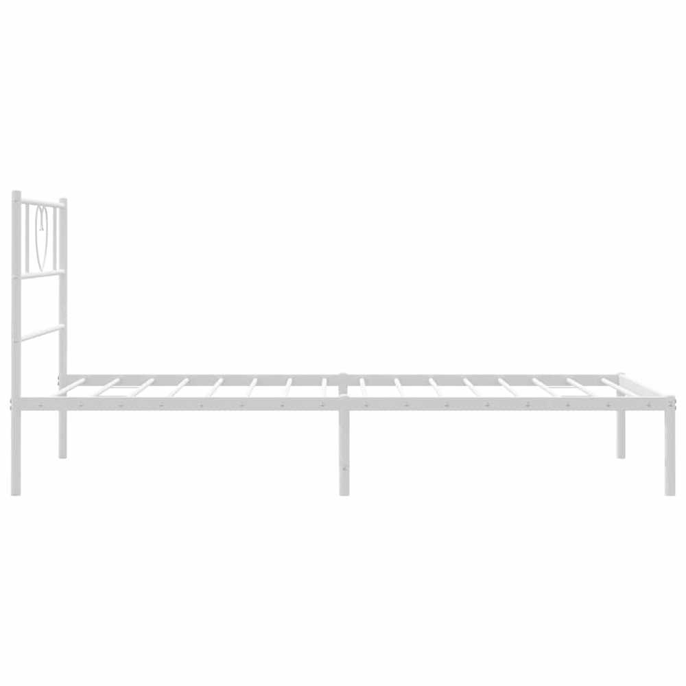 Metalinis lovos rėmas su galvūgaliu, baltos spalvos, 100x200cm