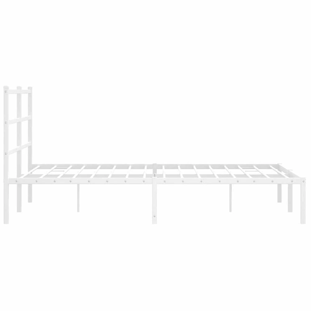 Lova Metalinis lovos rėmas su galvūgaliu, baltos spalvos, 135x190cm