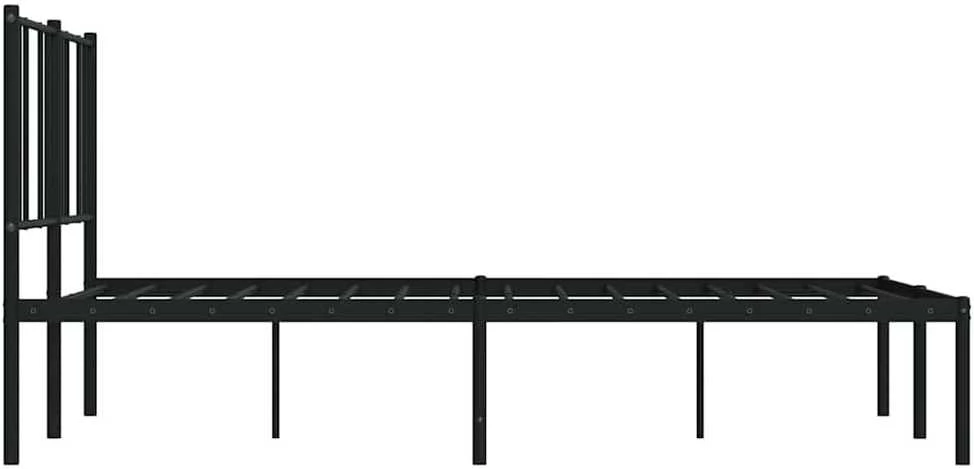 Metalinis lovos rėmas su galvūgaliu, juodos spalvos, 140x190cm