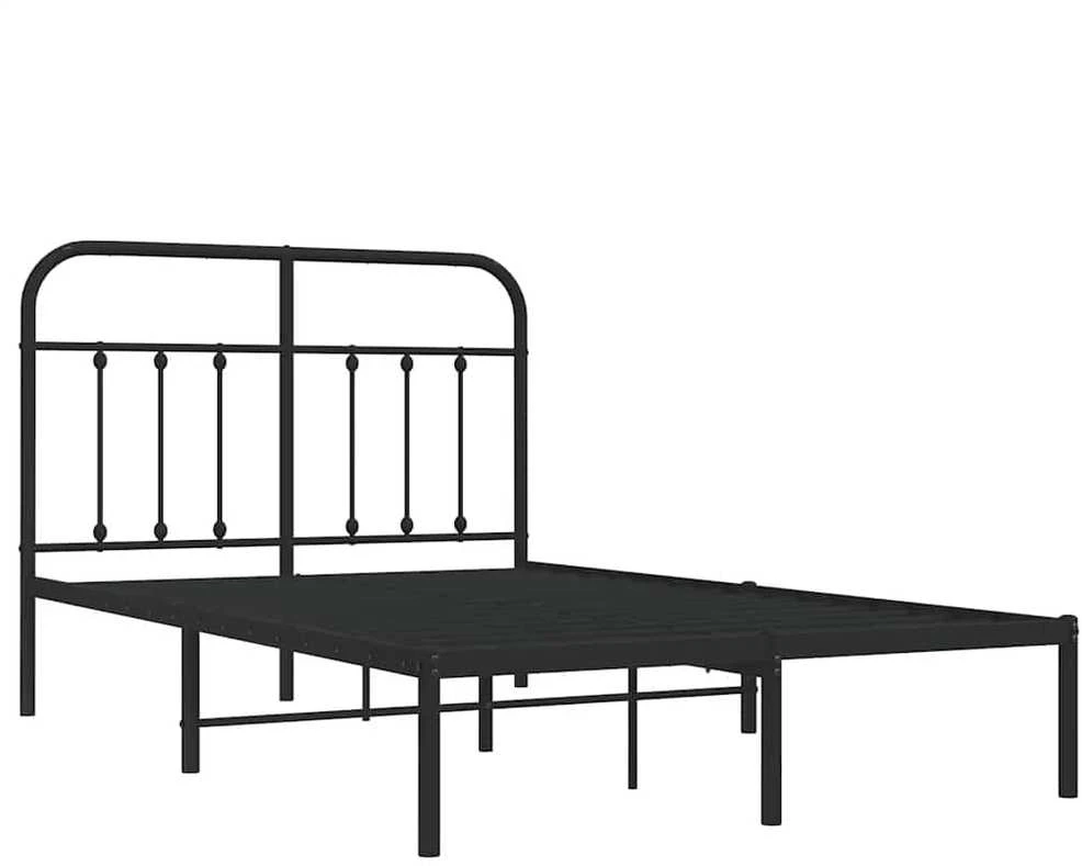 Lova Metalinis lovos rėmas su galvūgaliu, juodos spalvos, 120x190 cm