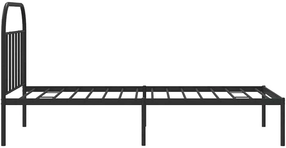 Metalinis lovos rėmas su galvūgaliu, juodos spalvos, 100x200cm