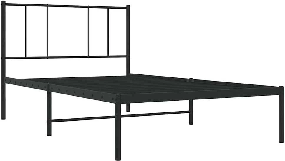 Lova Metalinis lovos rėmas su galvūgaliu, juodos spalvos, 100x190cm