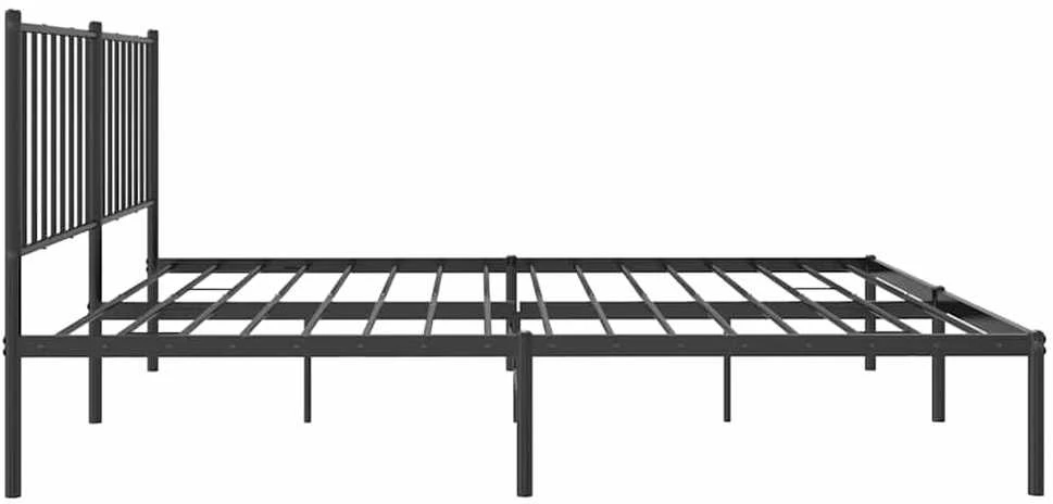 Lova Metalinis lovos rėmas su galvūgaliu, juodos spalvos, 135x190cm