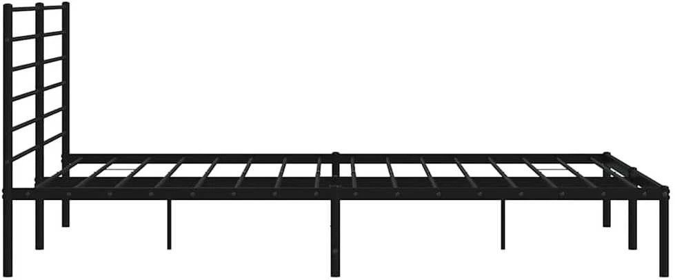 Metalinis lovos rėmas su galvūgaliu, juodos spalvos, 200x200cm
